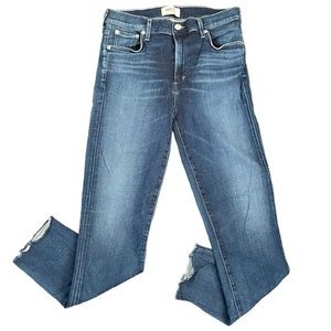 AGOLDE High Rise Raw Hem Sophie Crop Skinny Jeans